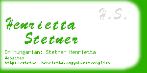 henrietta stetner business card